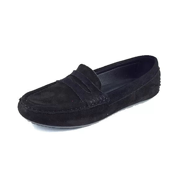 Mocassin pour femme M2023 noir daim ...........    sandale médicale femme confortable Maroc